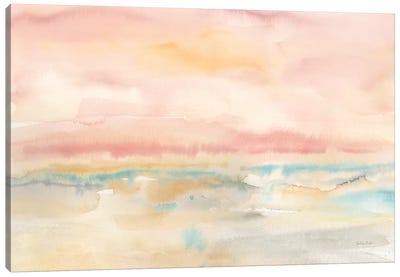 Blush Seascape Canvas Art Print - Pastels