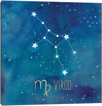Star Sign Virgo Canvas Art Print - Cynthia Coulter
