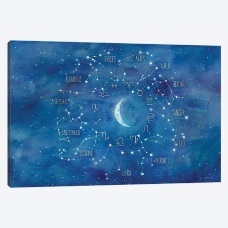 Star Sign With Moon Landscape Canvas Print #CYN93} by Cynthia Coulter Art Print