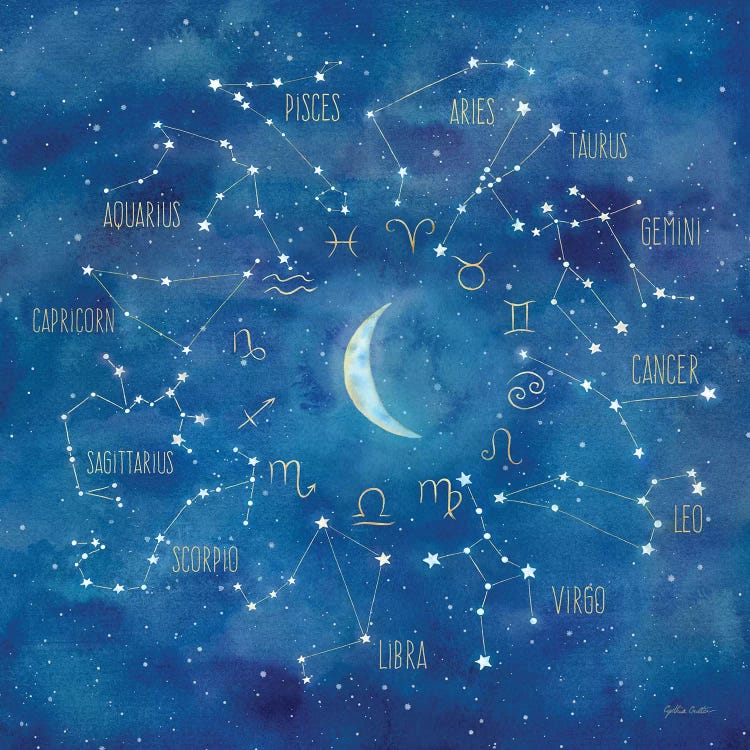 Star Sign With Moon Square by Cynthia Coulter wall art