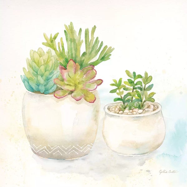 Roaring Brook Art: Sweet Succulent Pots I by Cynthia Coulter