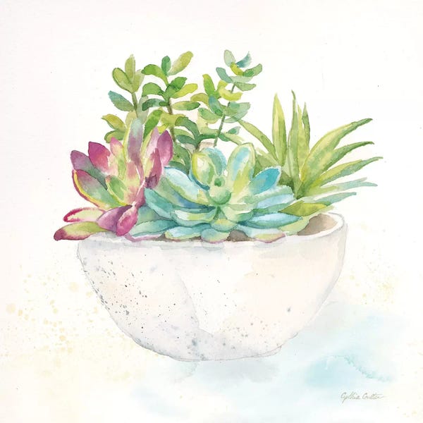 Roaring Brook Art: Sweet Succulent Pots II by Cynthia Coulter