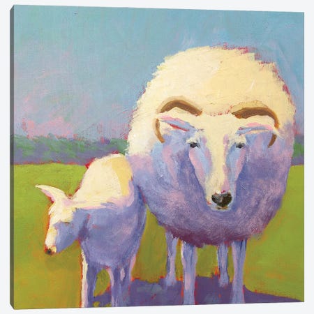 Sheep Pals II Canvas Print #CYO12} by Carol Young Canvas Artwork