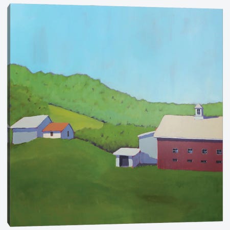 Primary Barns VI Canvas Print #CYO28} by Carol Young Canvas Art Print