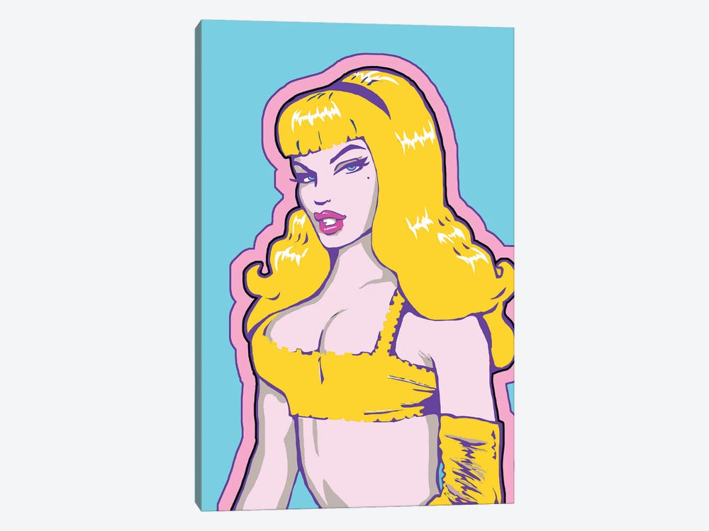 Pin Up Girl Blue by Corey Plumlee 1-piece Canvas Wall Art