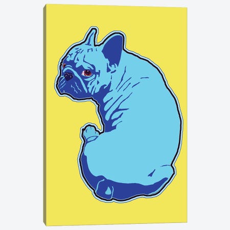 Frenchie Yellow Canvas Print #CYP121} by Corey Plumlee Canvas Wall Art