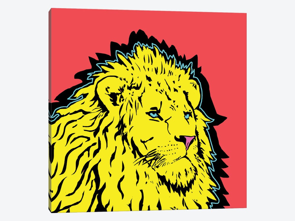 Lion Energy Yellow by Corey Plumlee 1-piece Canvas Wall Art