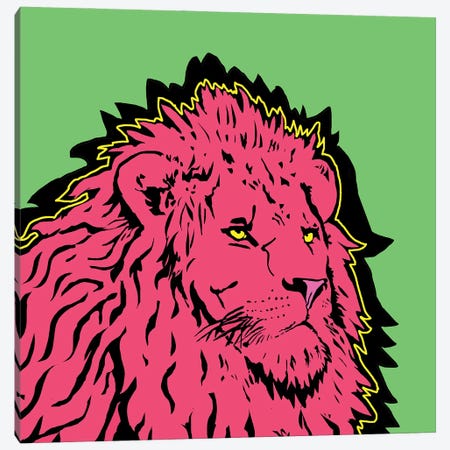 Lion Energy Red Canvas Print #CYP145} by Corey Plumlee Canvas Print