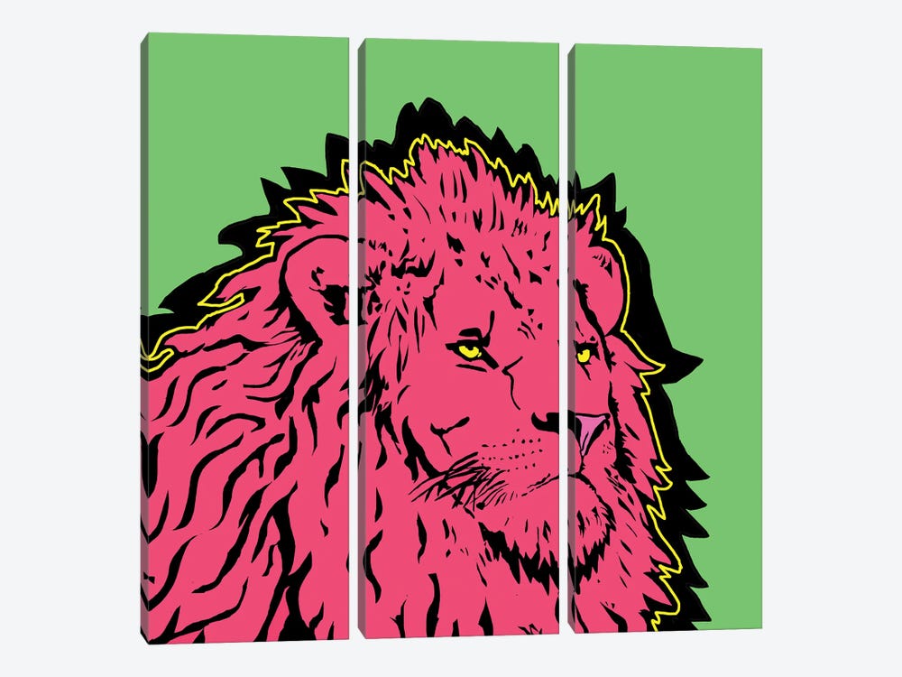 Lion Energy Red by Corey Plumlee 3-piece Art Print