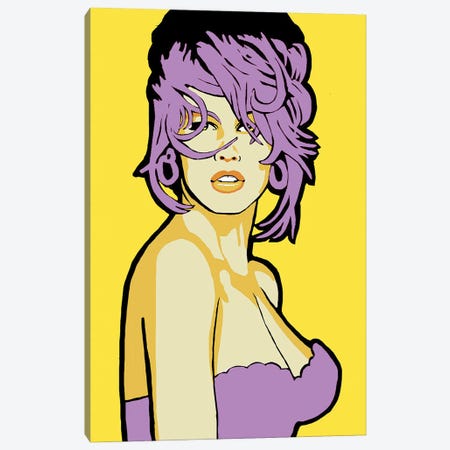 Claudia Schiffer Purple Canvas Print #CYP151} by Corey Plumlee Canvas Print