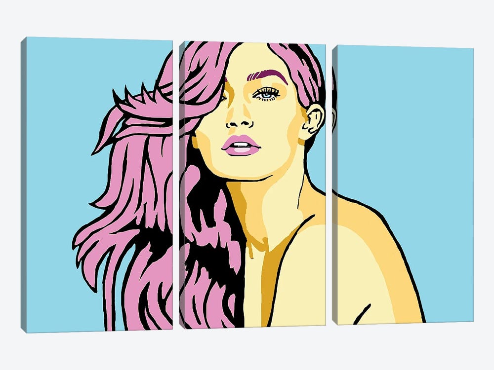 Gigi Hadid Pink by Corey Plumlee 3-piece Canvas Artwork