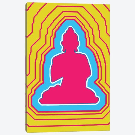 Buddha Vibes Pink Canvas Print #CYP193} by Corey Plumlee Canvas Art Print