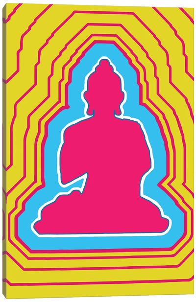 Buddha Vibes Pink Canvas Art Print - Buddha