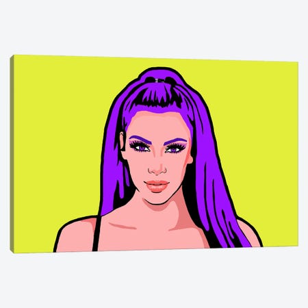 Kim Kardashian Purple Canvas Print #CYP199} by Corey Plumlee Canvas Print