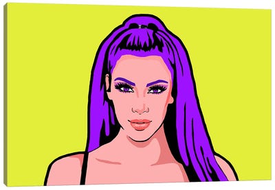 Kim Kardashian Purple Canvas Art Print - Kim Kardashian