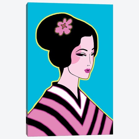 Striped Kimono Pink Canvas Print #CYP208} by Corey Plumlee Canvas Art Print