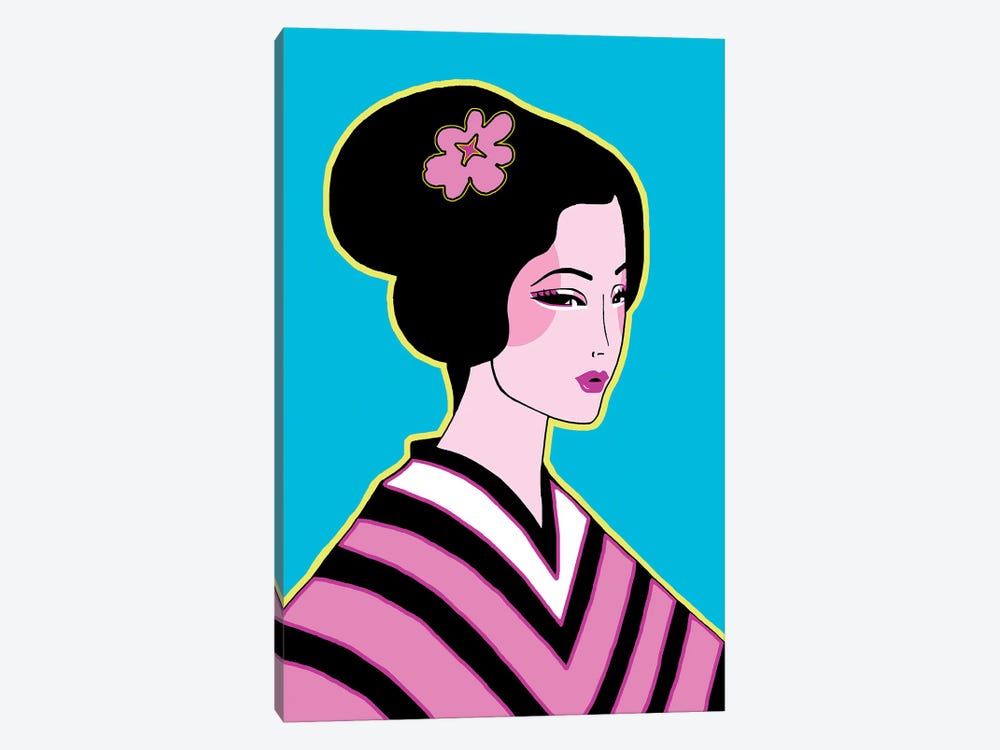 Striped Kimono Pink by Corey Plumlee 1-piece Canvas Artwork