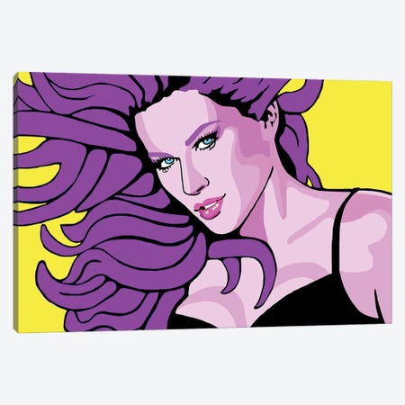 Gisele Bundchen The Purple Canvas Print #CYP228} by Corey Plumlee Art Print