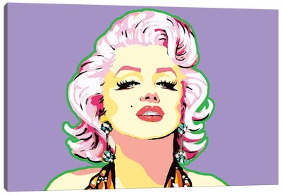 Purple Marilyn Canvas Art Print - Similar to Andy Warhol