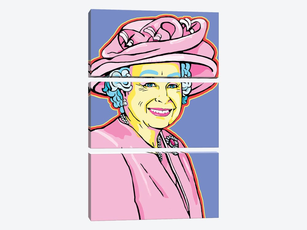 Queen Elizabeth by Corey Plumlee 3-piece Canvas Art Print