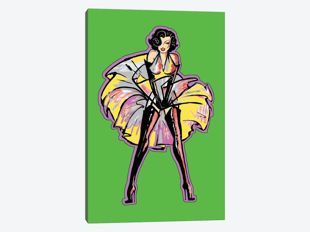 Marilyn Boots Green by Corey Plumlee 1-piece Canvas Print