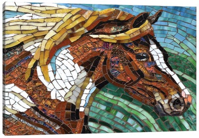 Horse Glass Mosaic Canvas Art Print