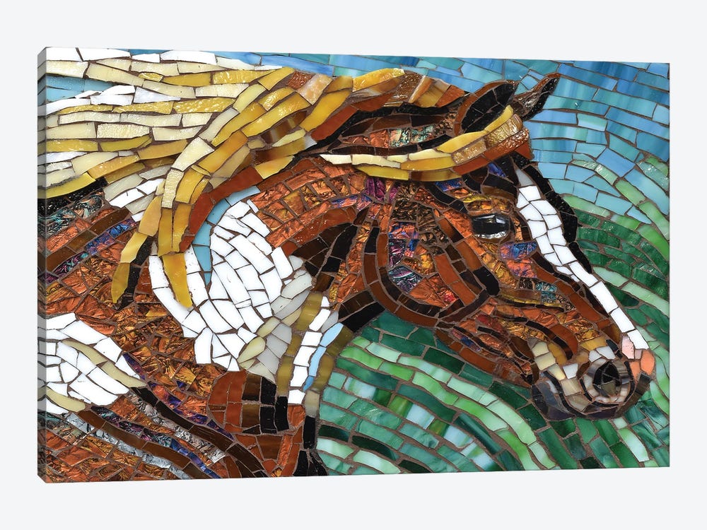 Horse Glass Mosaic 1-piece Canvas Print