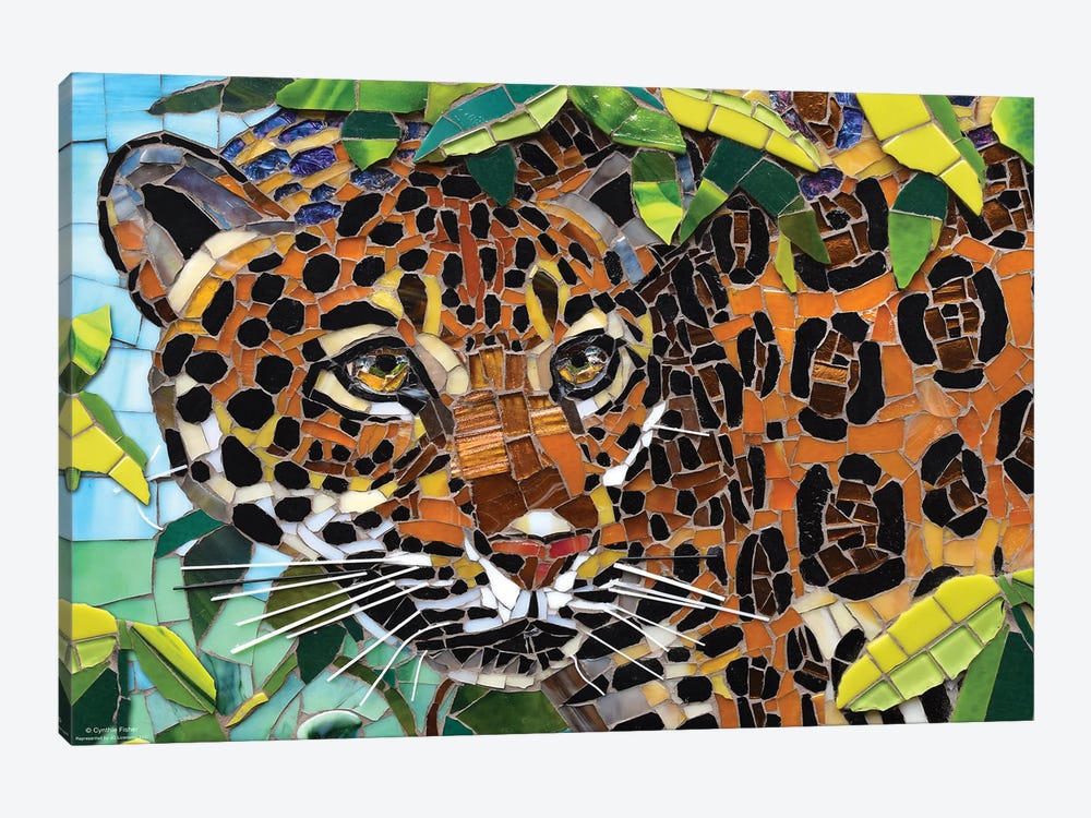 Jaguar Glass Mosaic by Cynthie Fisher 1-piece Art Print