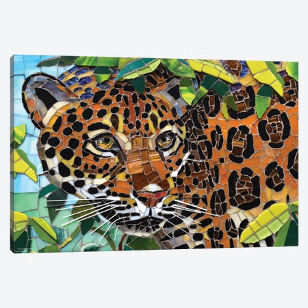 Jaguar Glass Mosaic Canvas Print #CYT110} by Cynthie Fisher Canvas Artwork