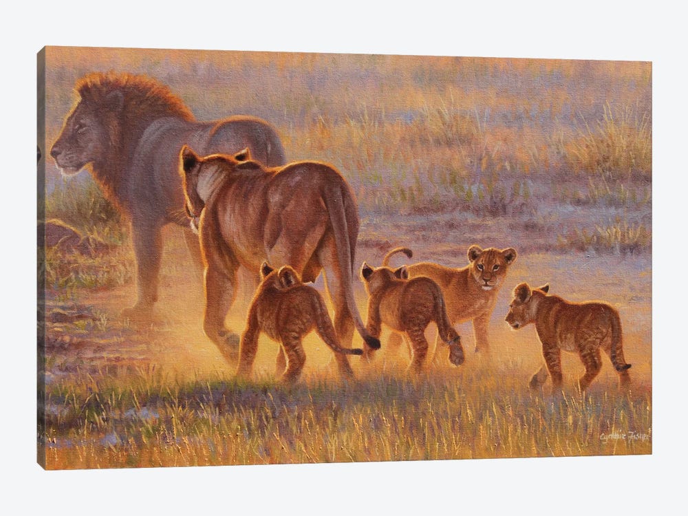 Lion And Cubs by Cynthie Fisher 1-piece Canvas Art Print