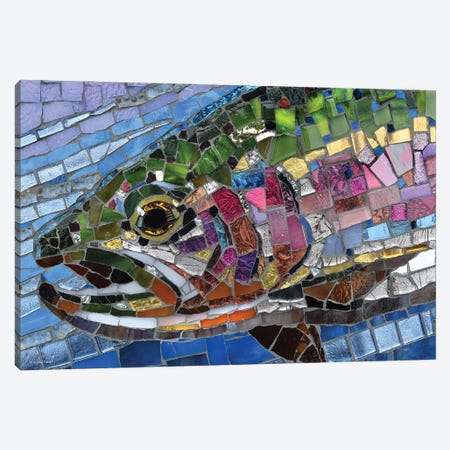 Rainbow Trout Glass Mosaic Canvas Print #CYT160} by Cynthie Fisher Canvas Print