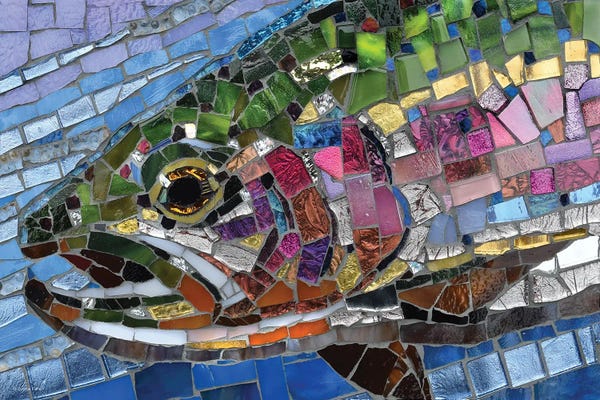 Trout: Rainbow Trout Glass Mosaic by Cynthie Fisher