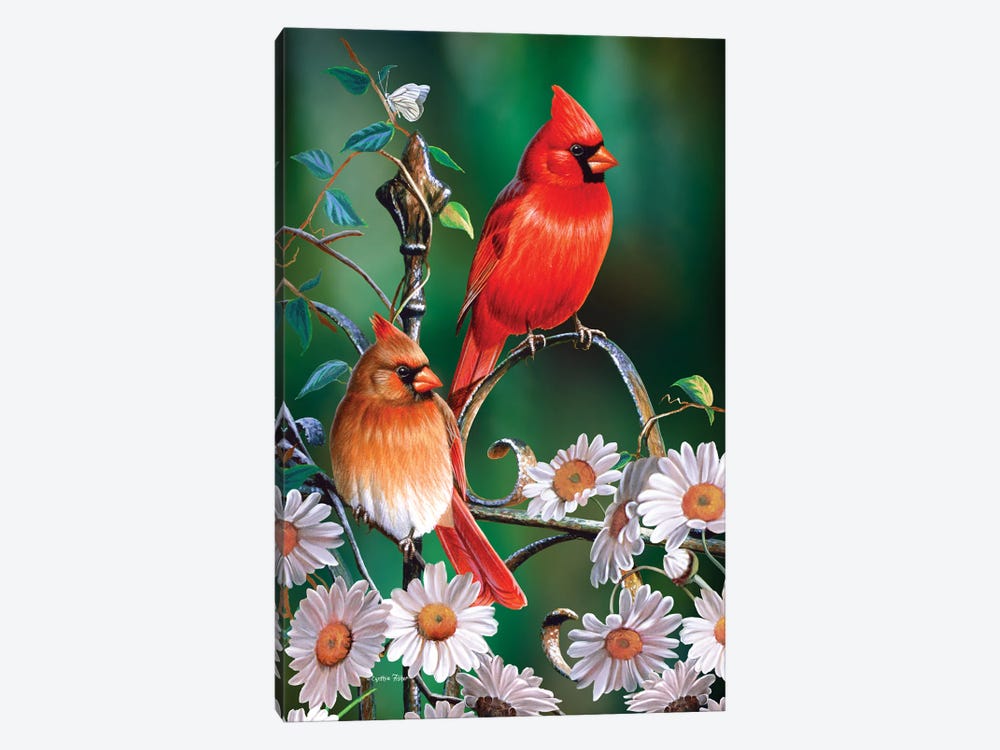 Spring Cardinals II by Cynthie Fisher 1-piece Art Print