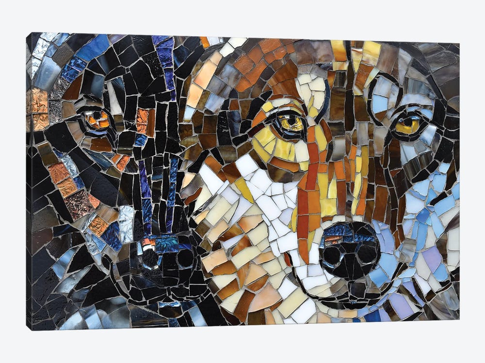 Wolf Glass Mosaic by Cynthie Fisher 1-piece Art Print