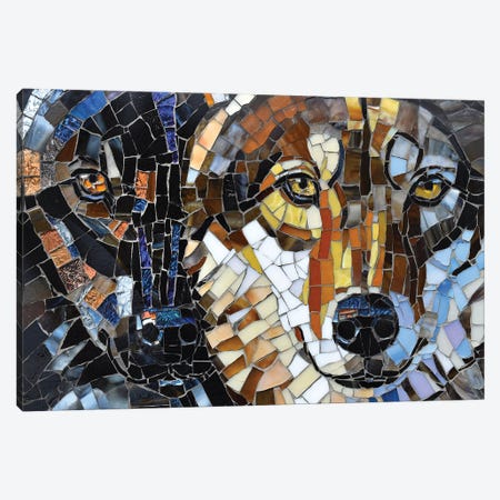 Wolf Glass Mosaic Canvas Print #CYT210} by Cynthie Fisher Canvas Print