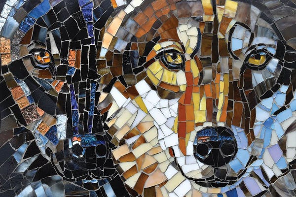 Wolves: Wolf Glass Mosaic by Cynthie Fisher