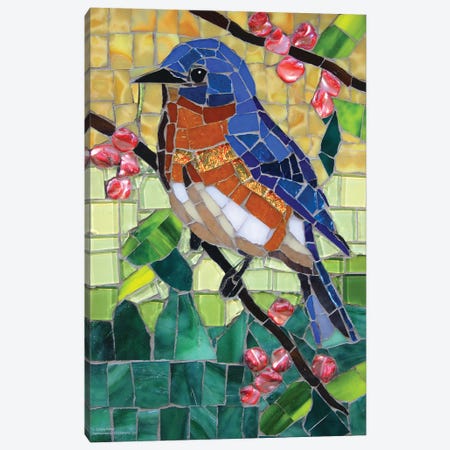 Bluebird Glass Mosaic Canvas Print #CYT23} by Cynthie Fisher Canvas Artwork