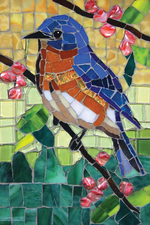 Bluebird Glass Mosaic by Cynthie Fisher wall art