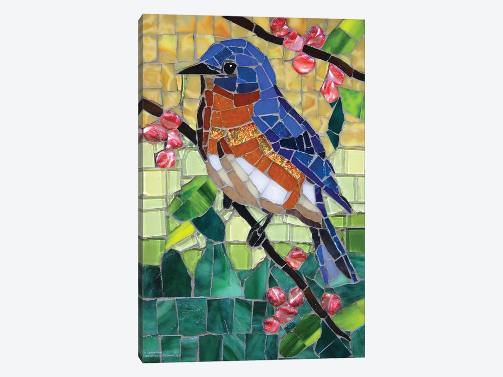 Bluebird Glass Mosaic by Cynthie Fisher 1-piece Art Print