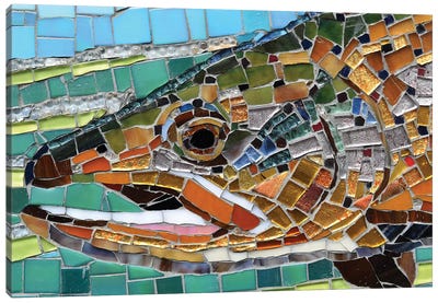 Brown Trout Glass Mosaic Canvas Art Print - Trout Art