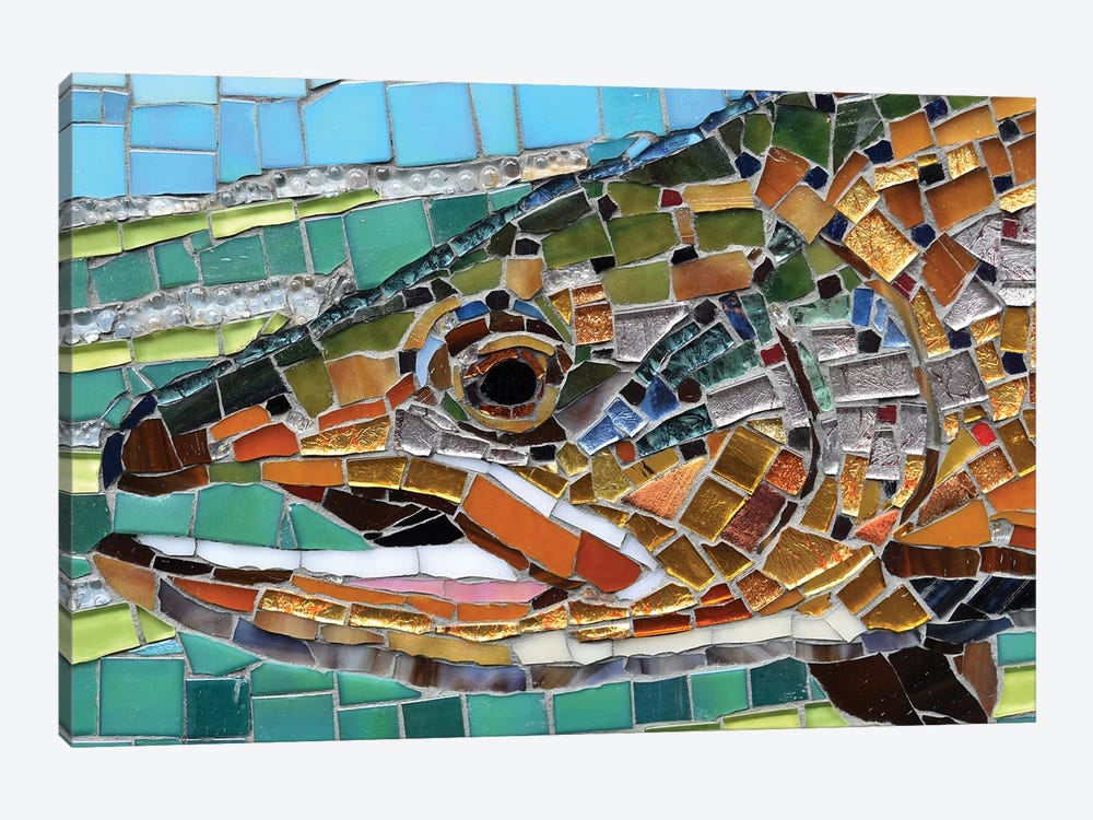 Brown Trout Glass Mosaic by Cynthie Fisher 1-piece Canvas Artwork