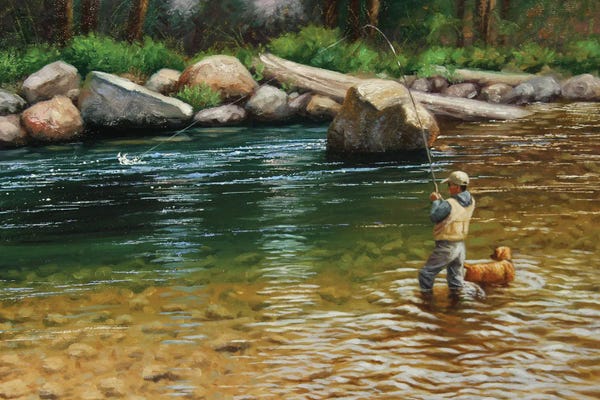 Rivers, Creeks & Streams: Flyfisherman III by Cynthie Fisher