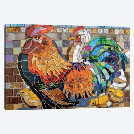 Glass Chickens Canvas Print #CYT80} by Cynthie Fisher Canvas Wall Art