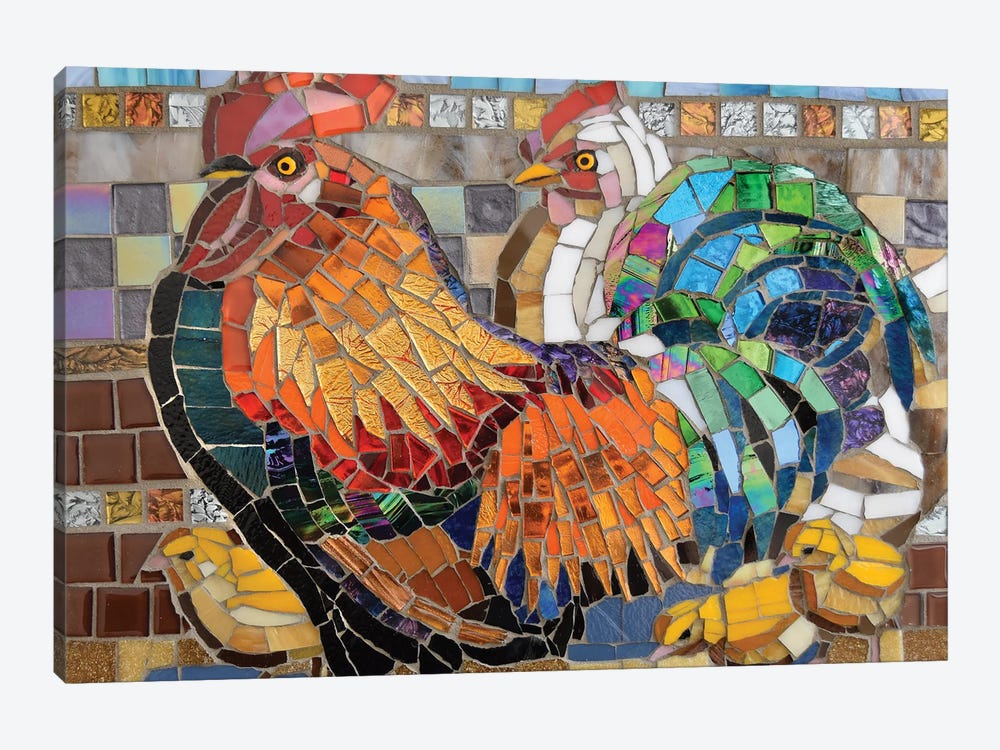 Glass Chickens by Cynthie Fisher 1-piece Canvas Wall Art