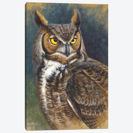 Great Horned Owl Canvas Print #CYT84} by Cynthie Fisher Art Print
