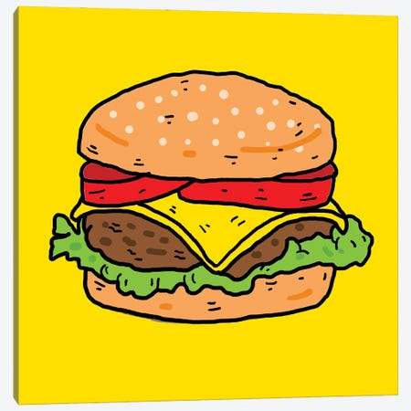 Burger Canvas Print #CZA104} by Nick Cocozza Art Print