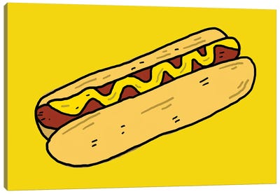Hotdog Canvas Art Print - Nick Cocozza