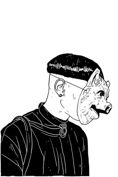 mask by Nick Cocozza framed canvas print