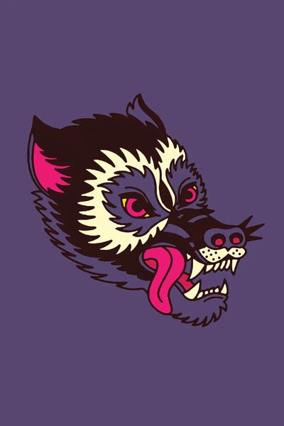 Wolf by Nick Cocozza framed canvas print