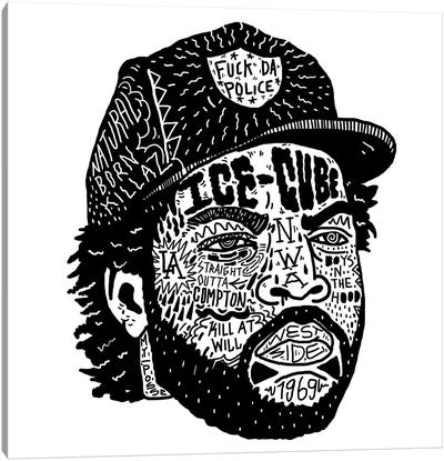 Ice Cube Canvas Art Print - Rap & Hip-Hop Art